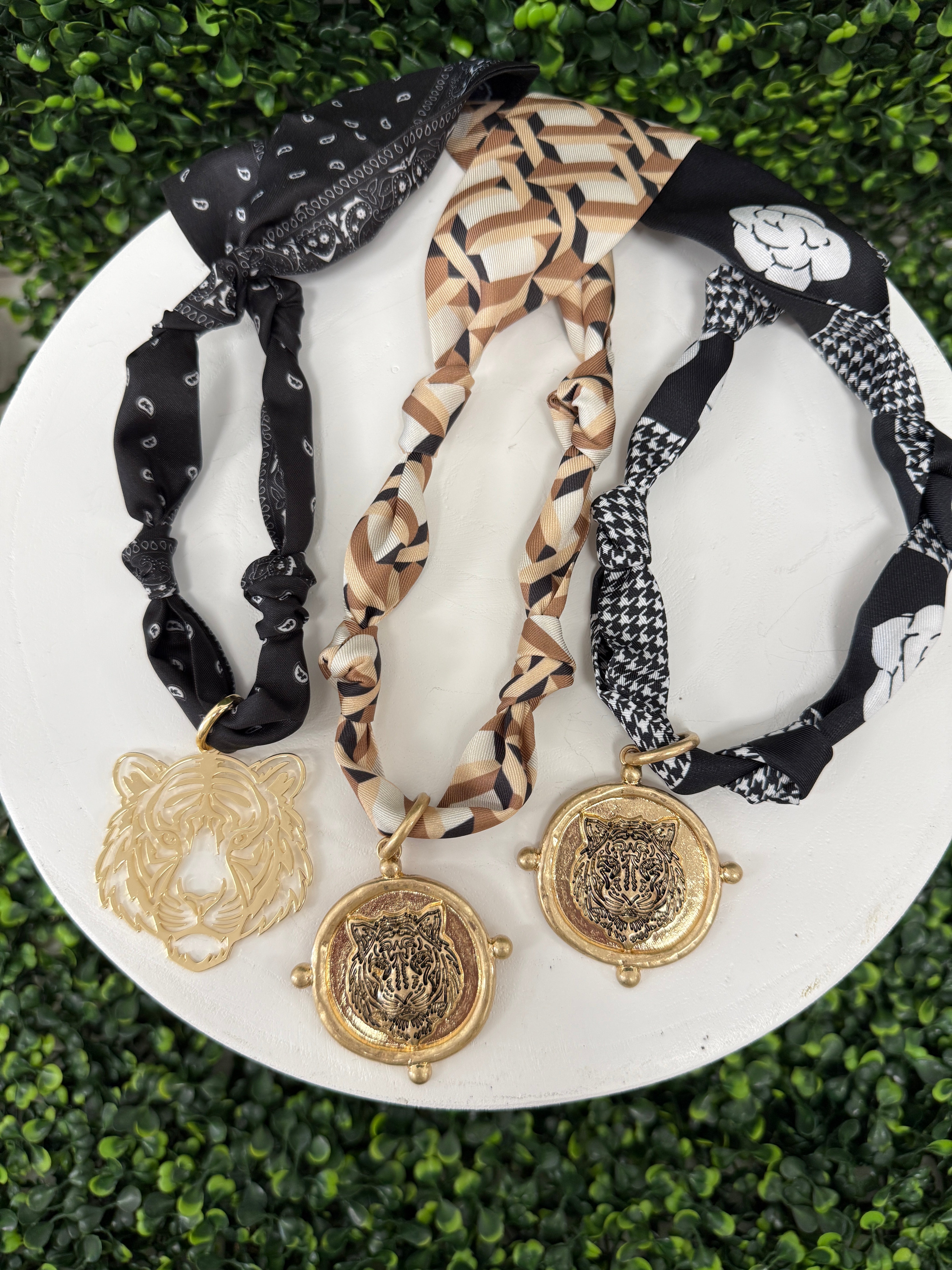 Tiger Time Scarf Necklace