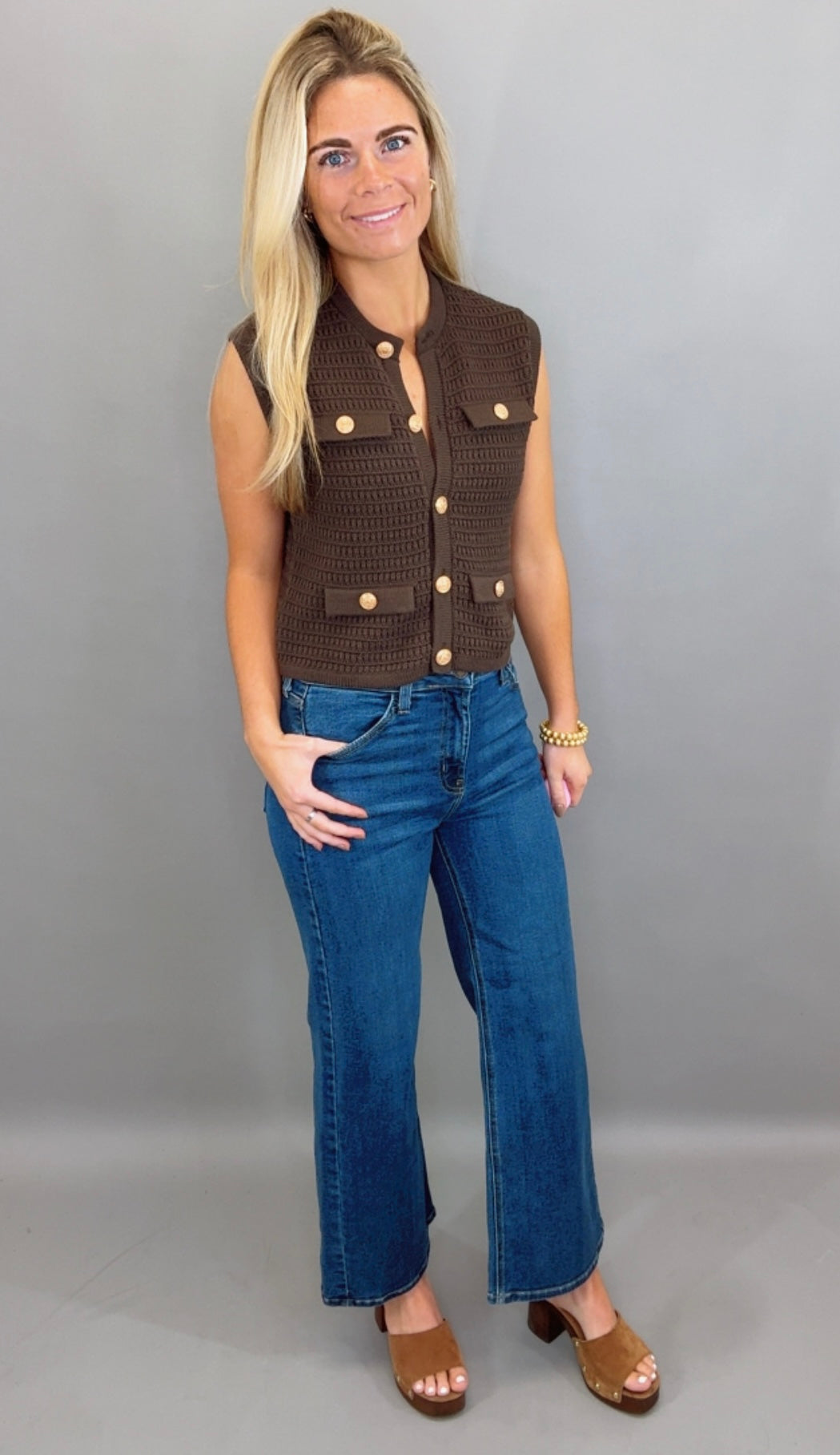 Park Avenue Knit Vest (brown)