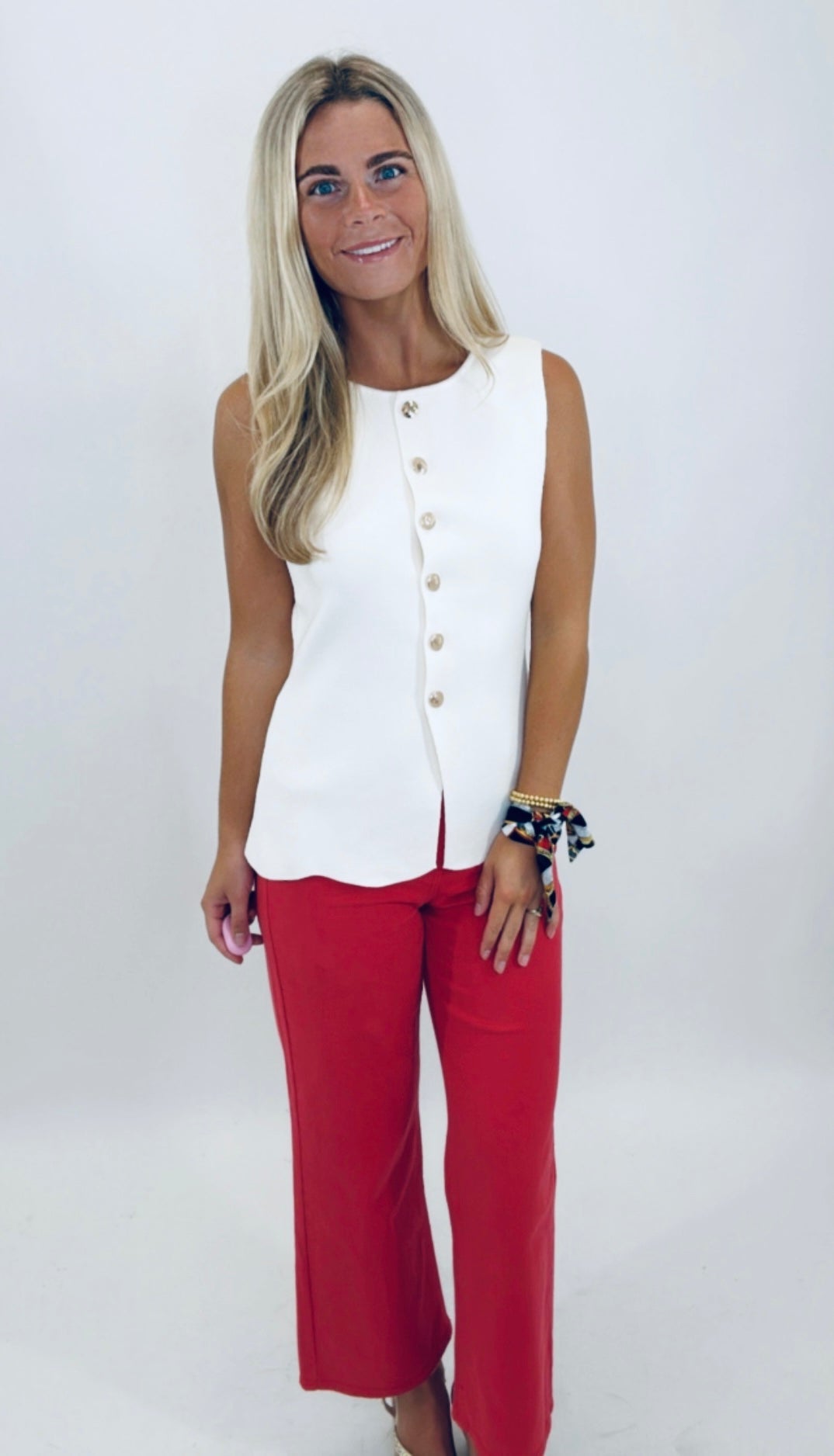 Uptown Button Vest (off white)