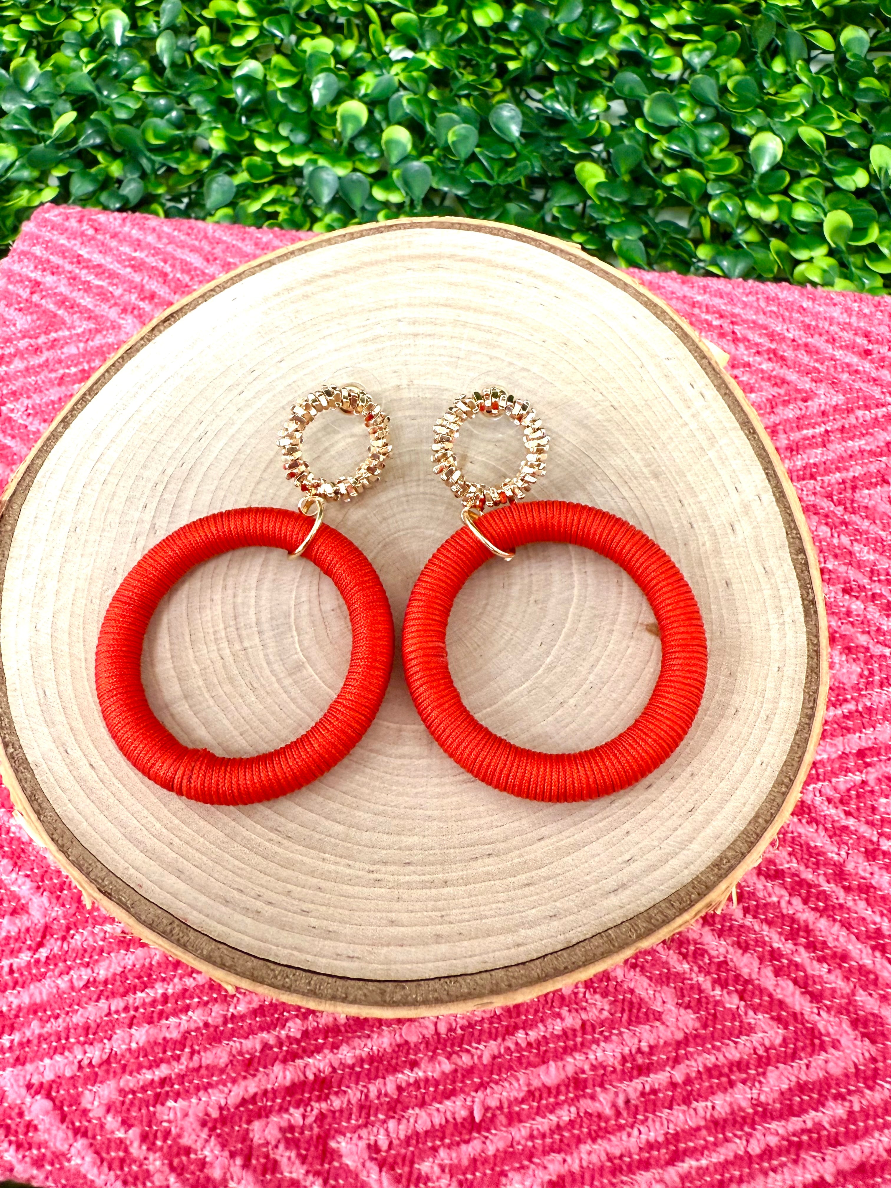 Round + Red Earring