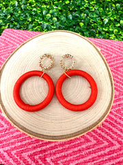 Round + Red Earring