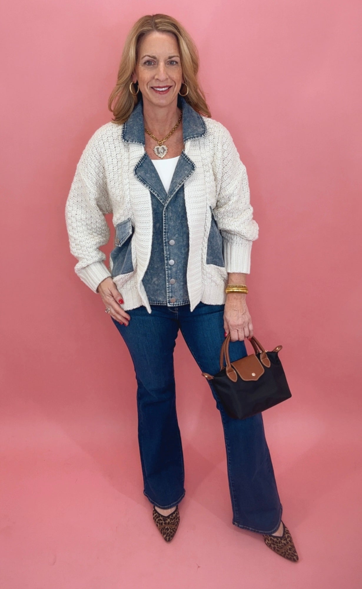 Denim Remix Cardigan