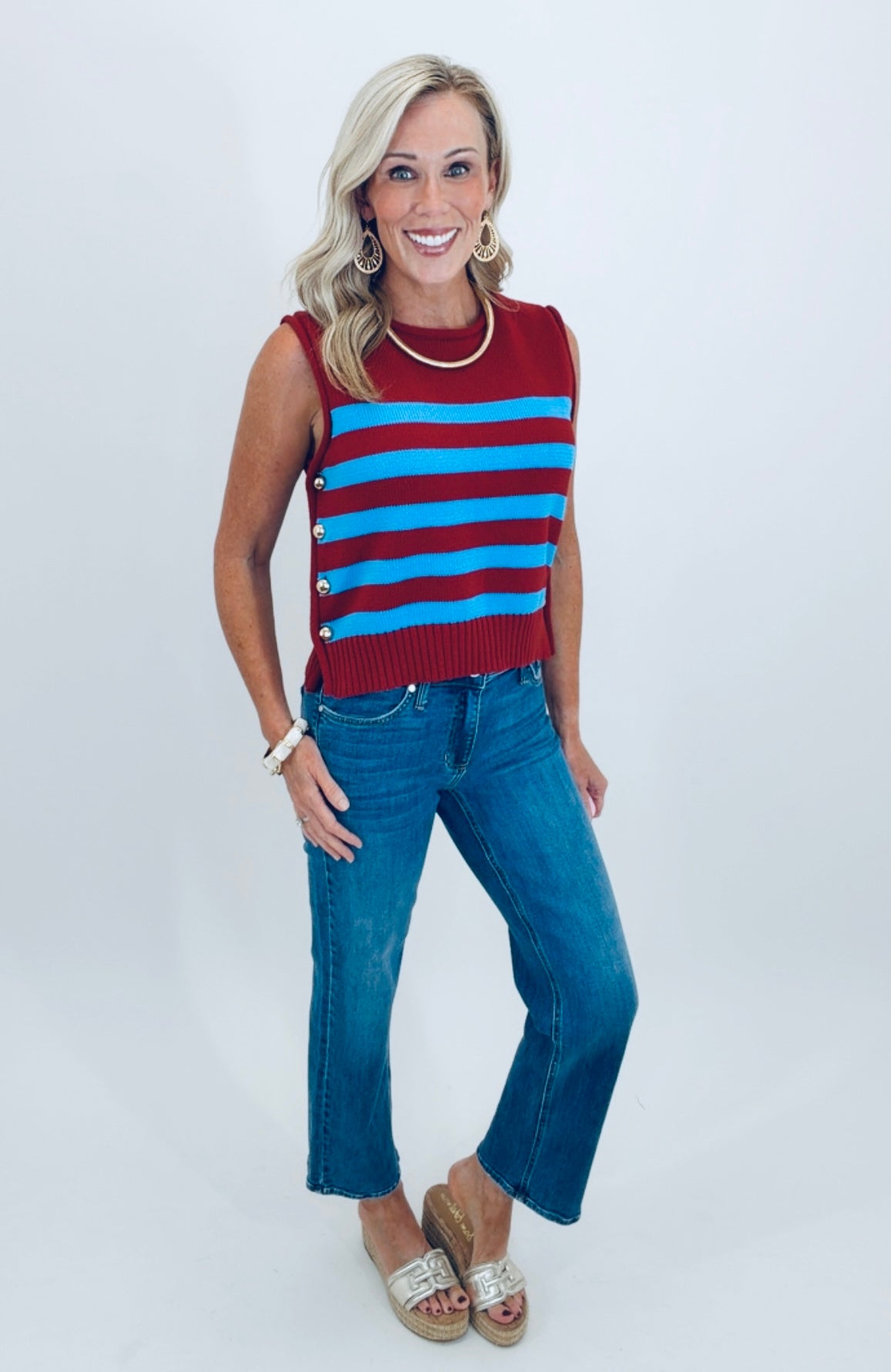 Stripe Hype Top (burgundy)