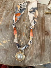 Grandeur Pearl Scarf Necklace