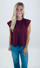 Sleek Sweater Top (burgundy)