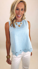 Petal Hem Tank (chambray)
