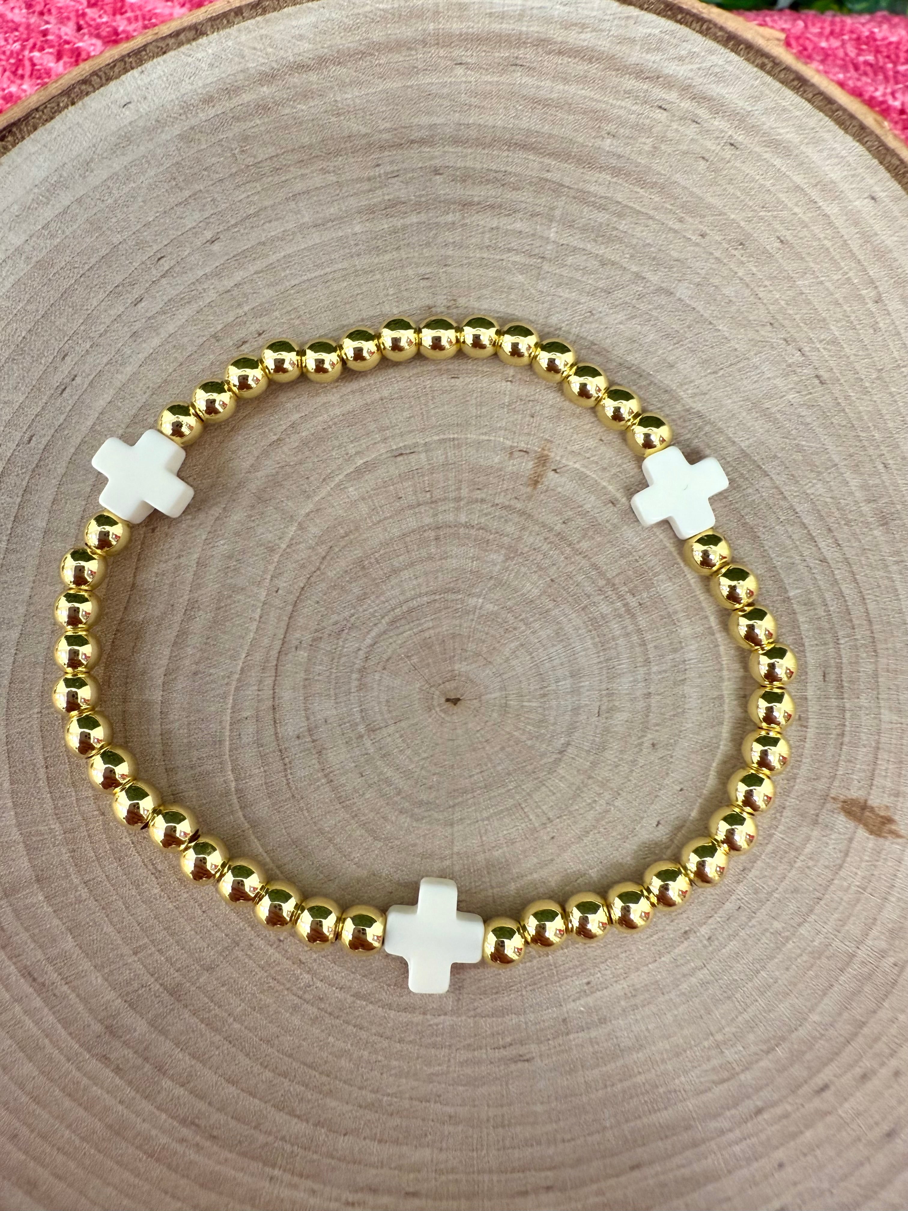 Color Cross Bracelet (Gold Dipped)