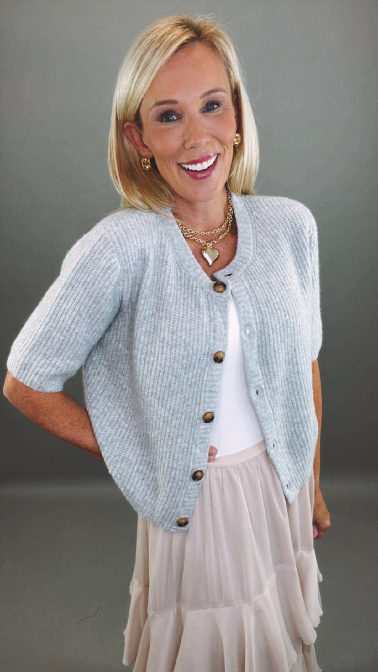 Buttoned Bliss Cardigan (grey)