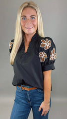 Rustic Rose Top (black)
