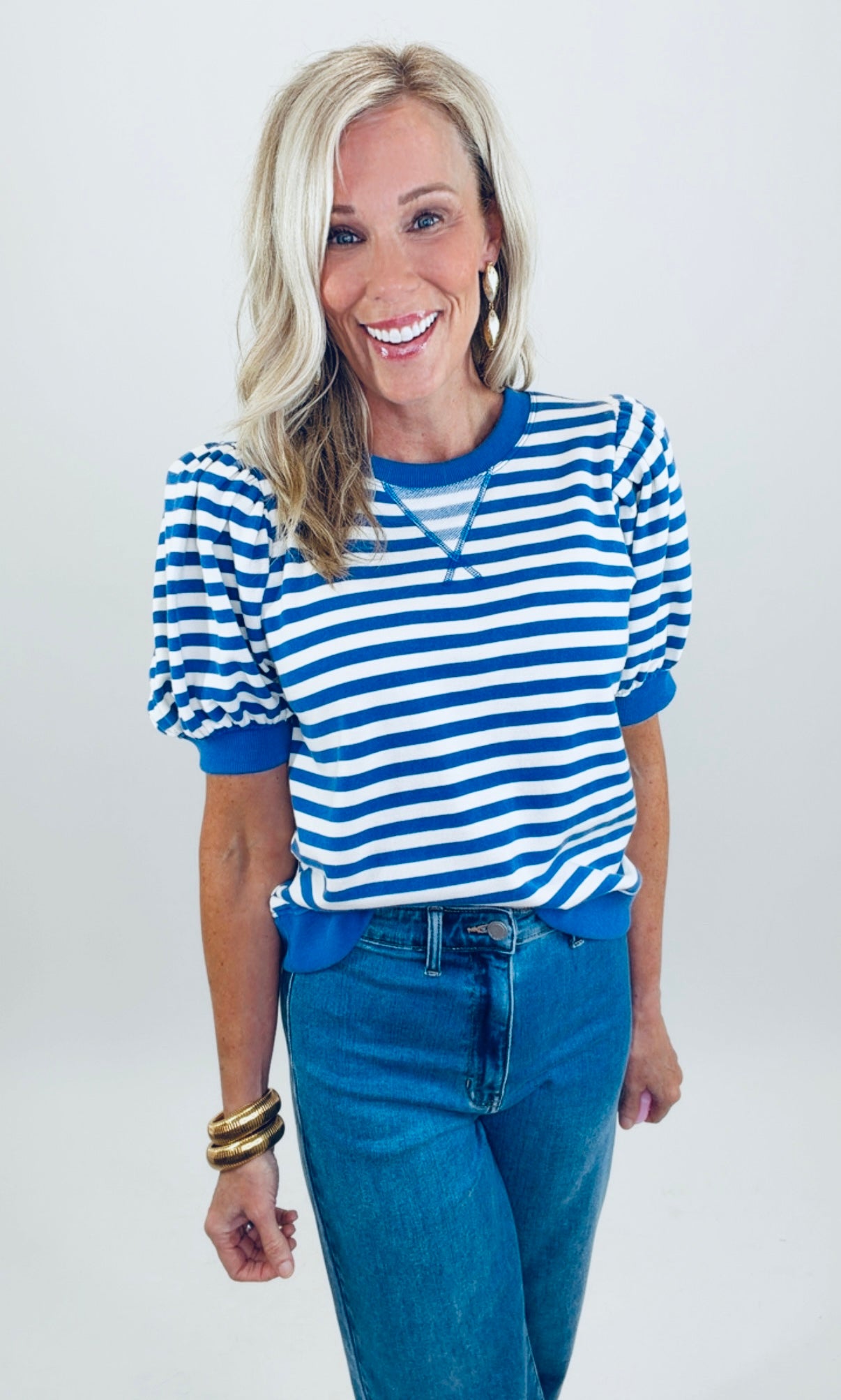 Stripe Society Top (blue)