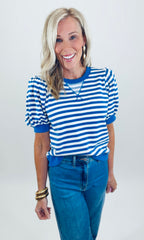 Stripe Society Top (blue)