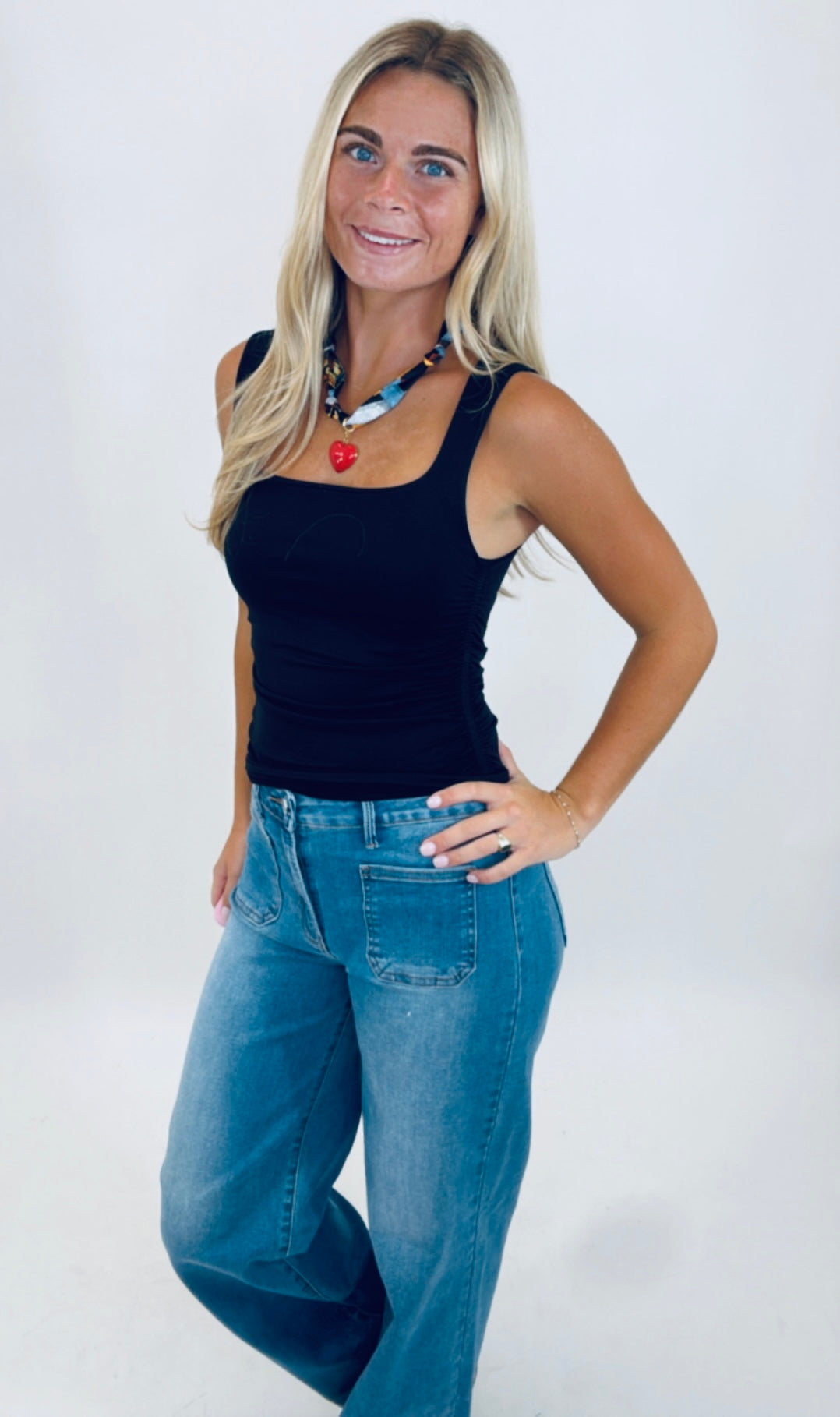 Sugar Rush Shirred Top (black)