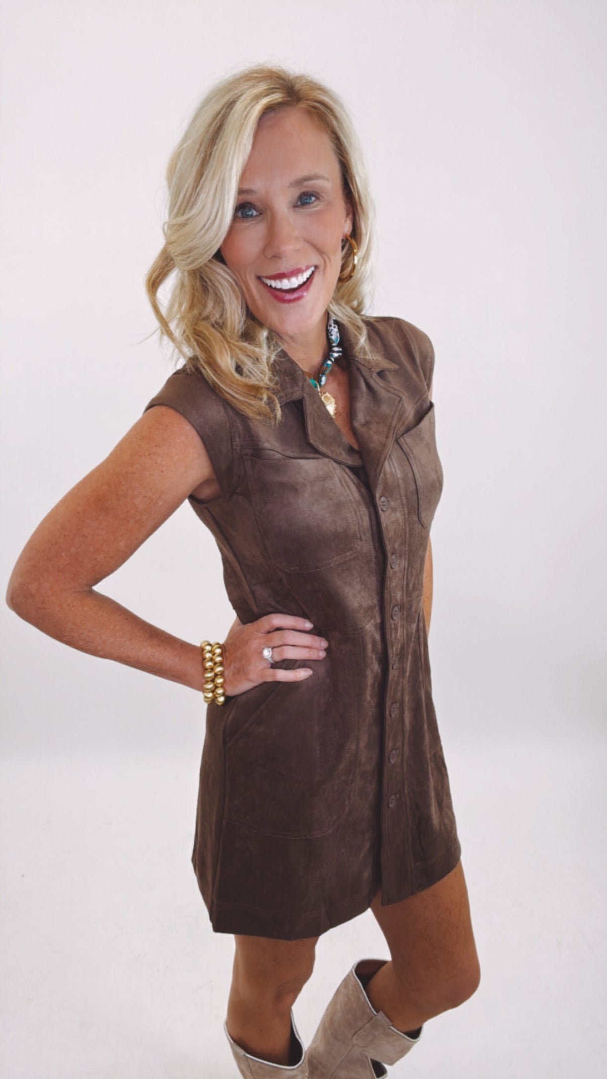 Saddle Up Suede Dress