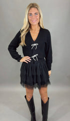 Starlit Bow Cardigan (black)