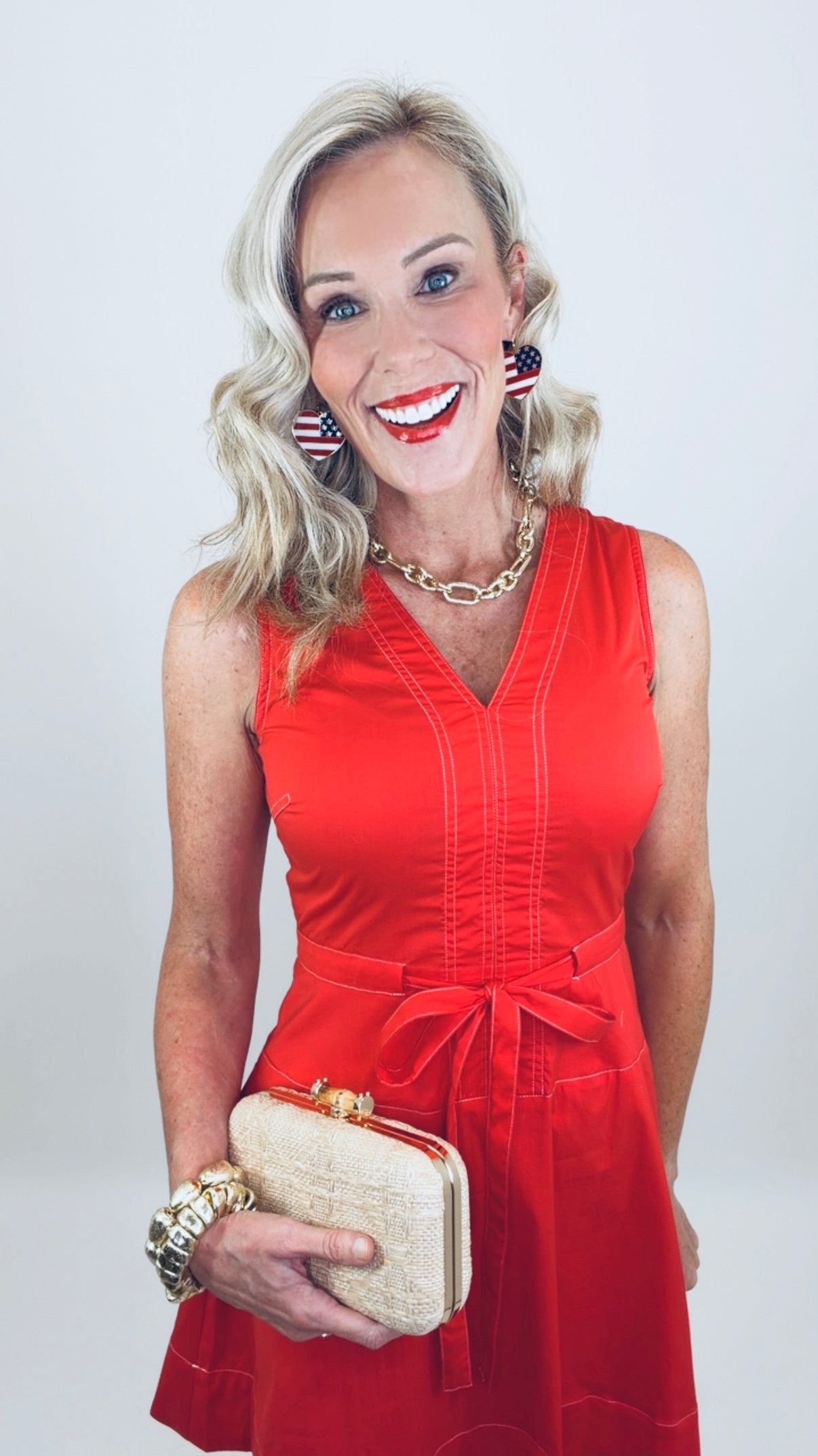 In Stitches Dress (red)