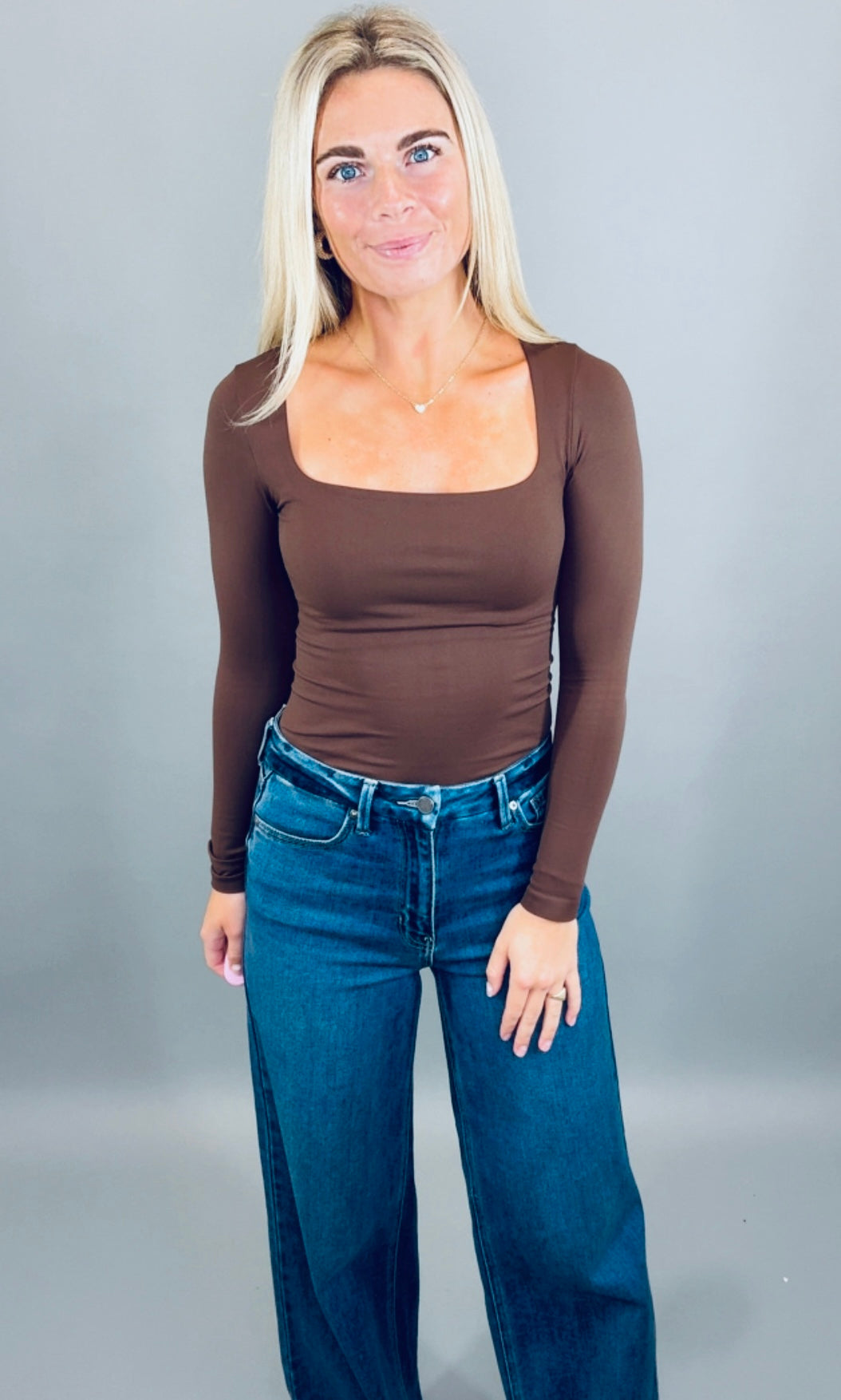 Polished Edge Square Neck Top