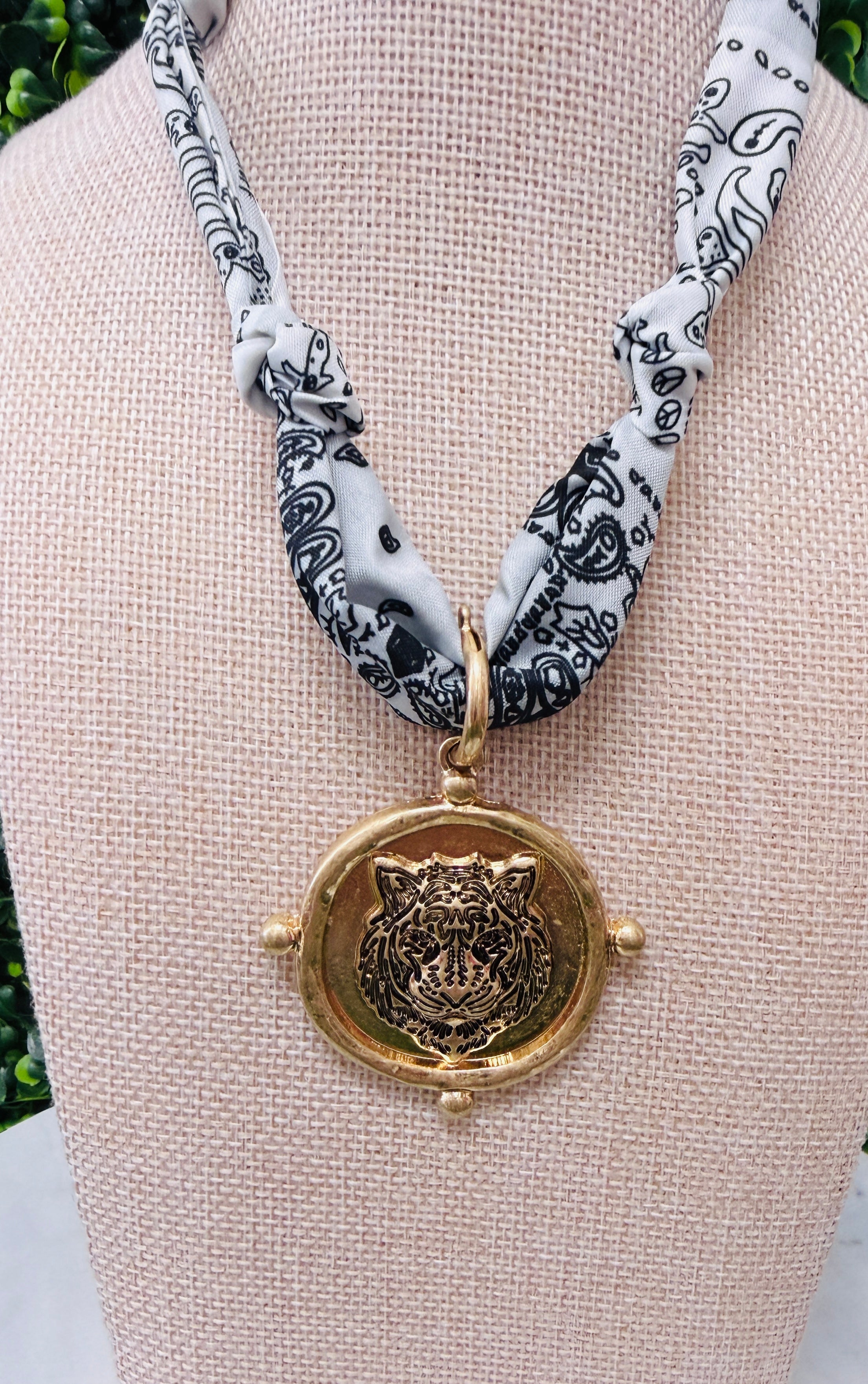 Tiger Time Scarf Necklace