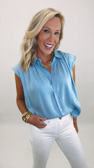 Periwinkle Pop Button-Up