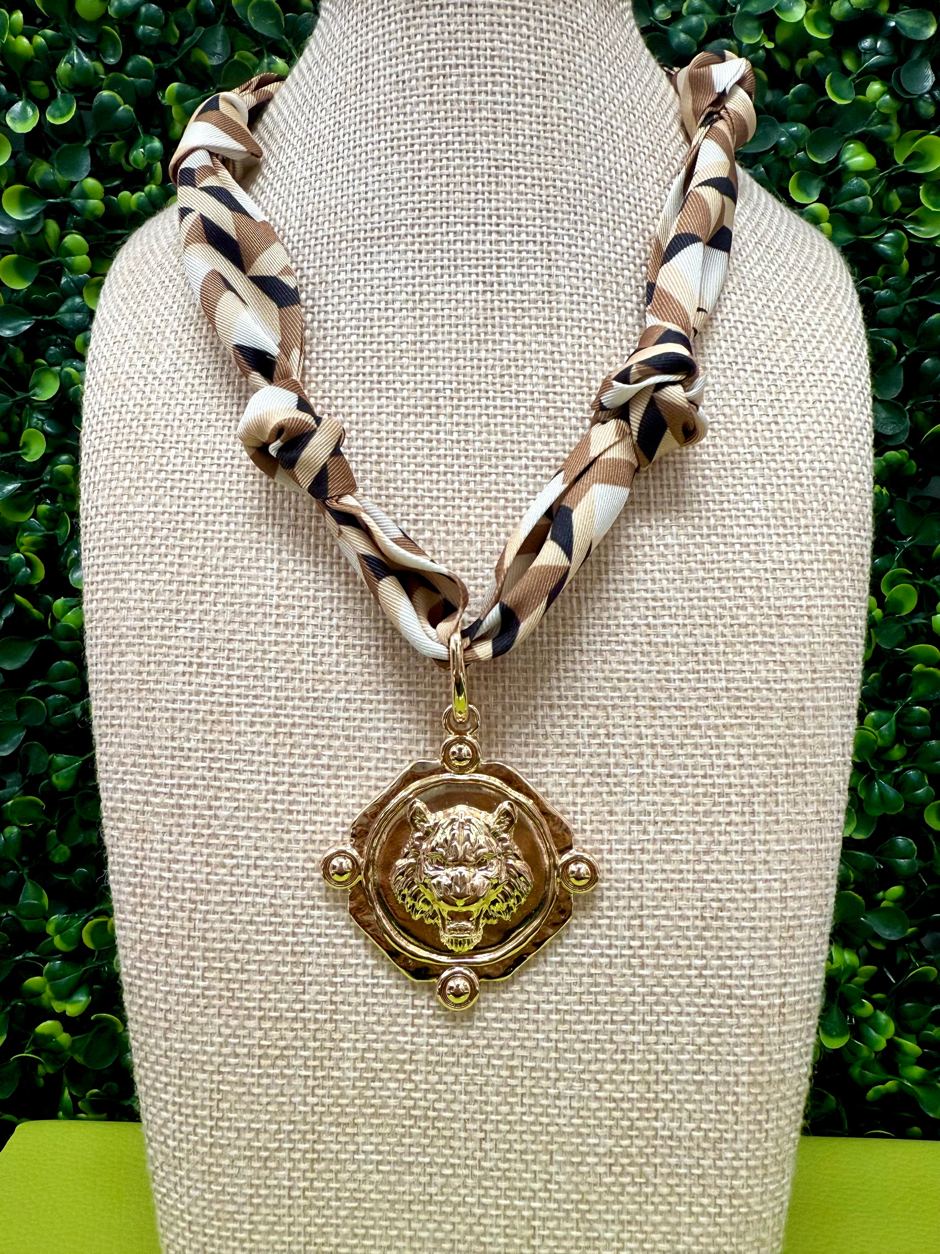 Tiger Time Scarf Necklace