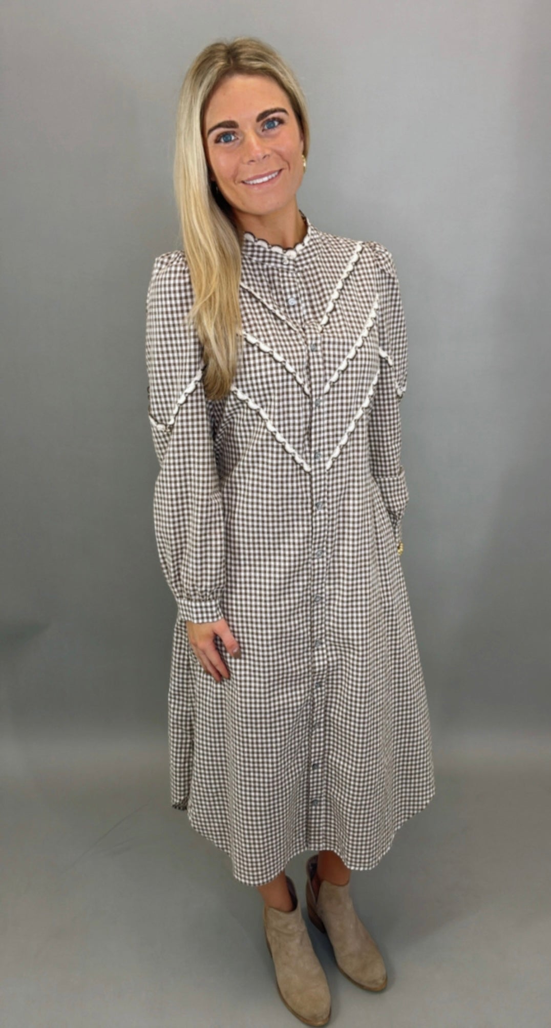 Camden Check Dress (brown)