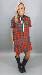 Plaid About You Dress (red)