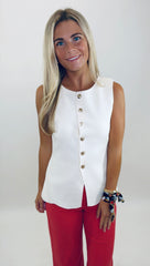 Uptown Button Vest (off white)
