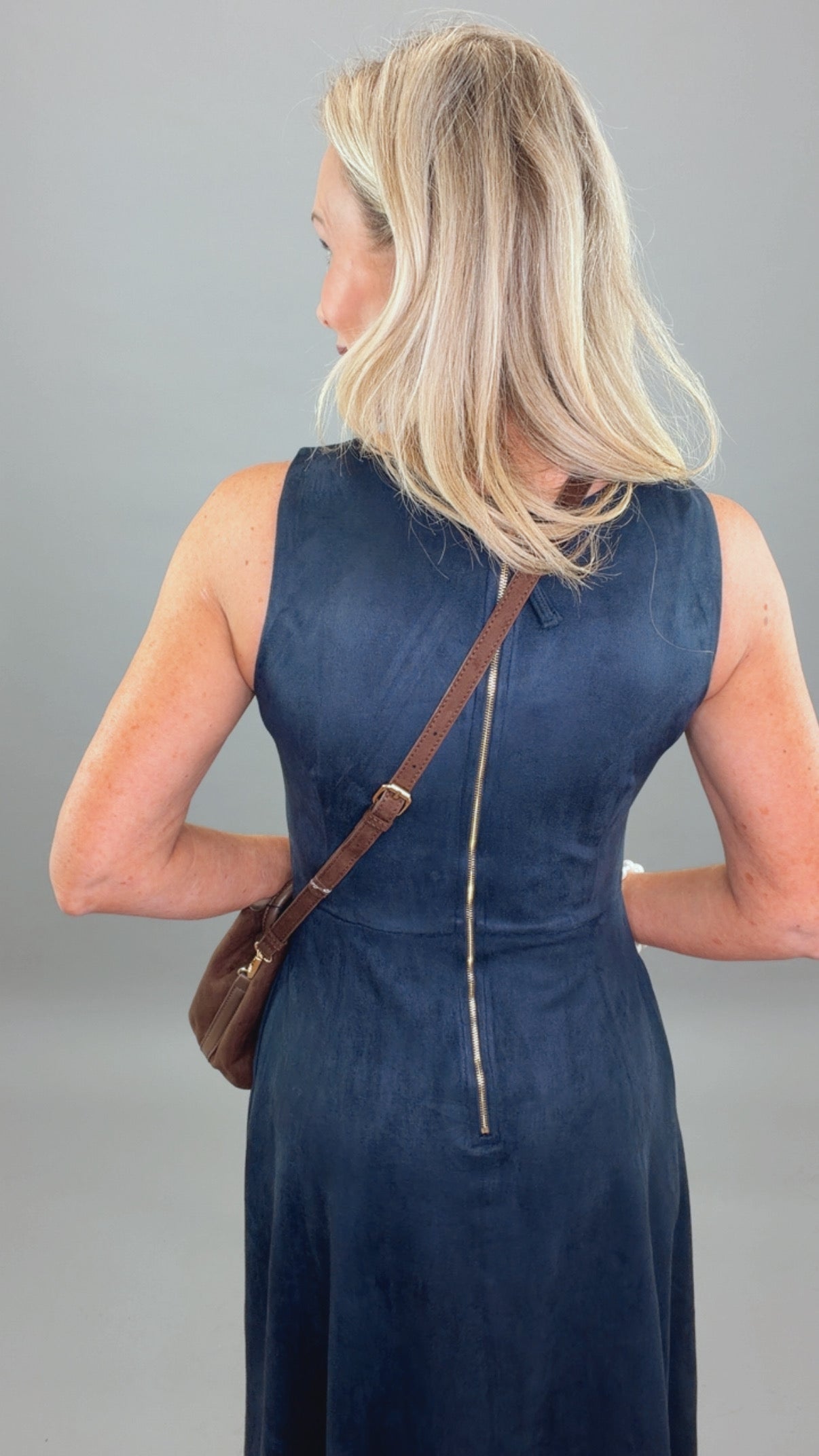 Suede to Order Dress (navy)
