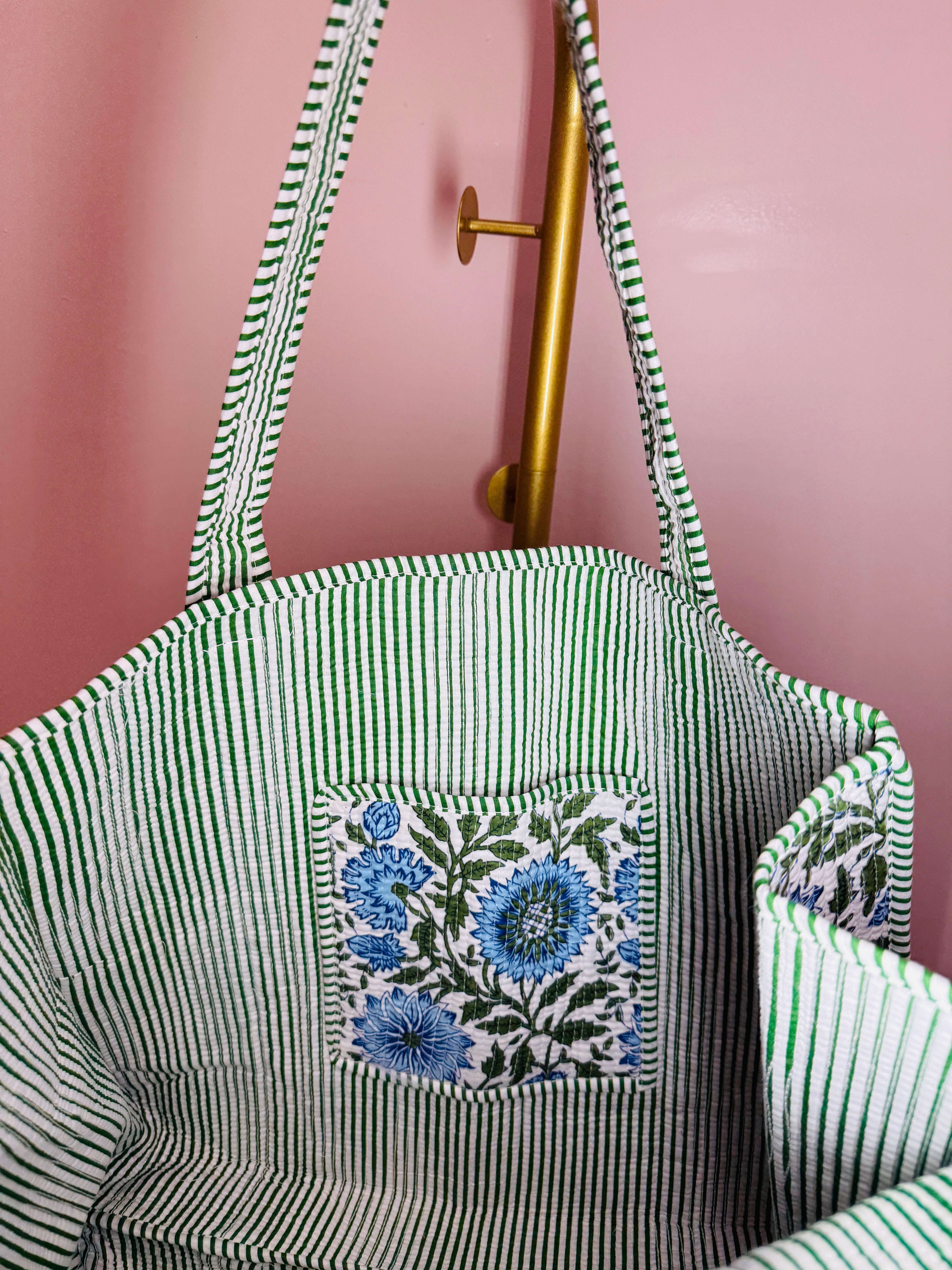 Coastal Petal Quilted Large Tote