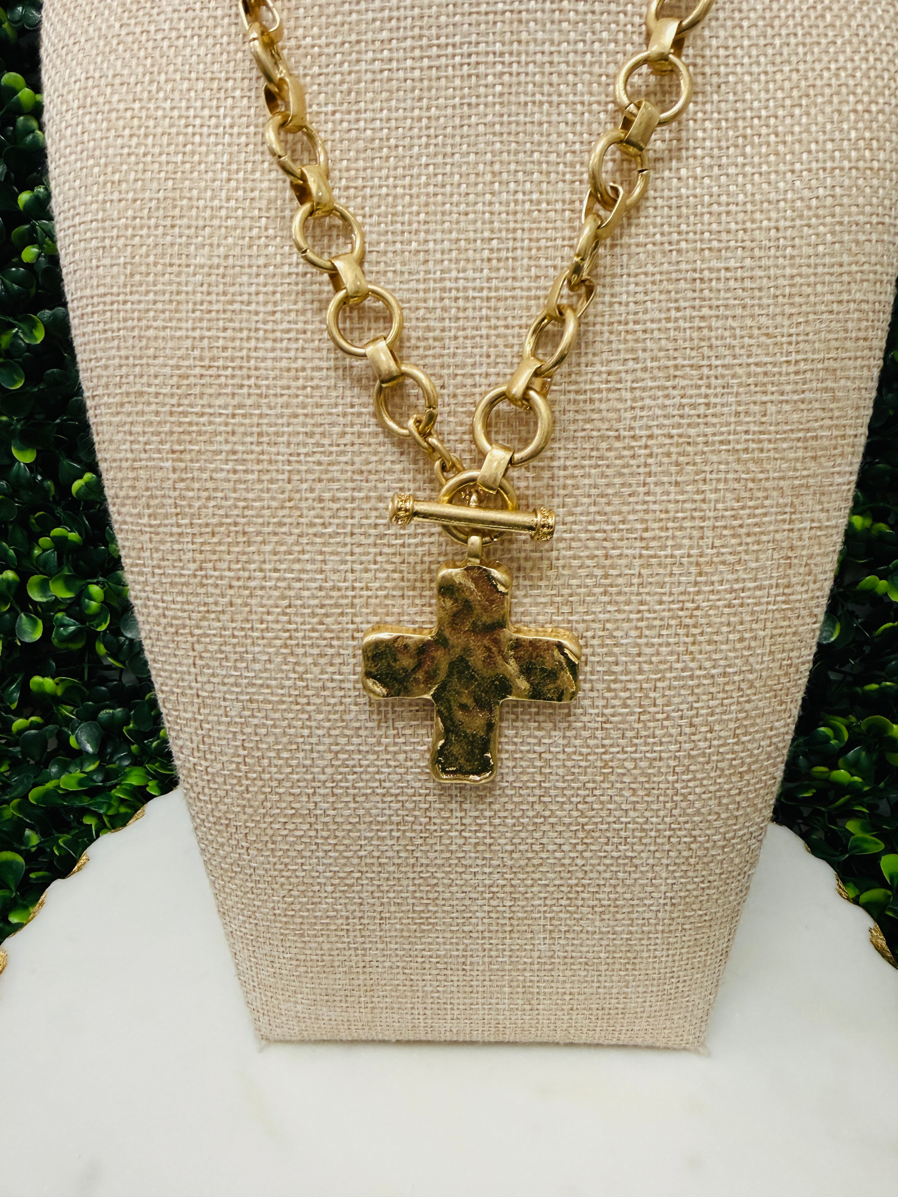 Toggle Cross Necklace