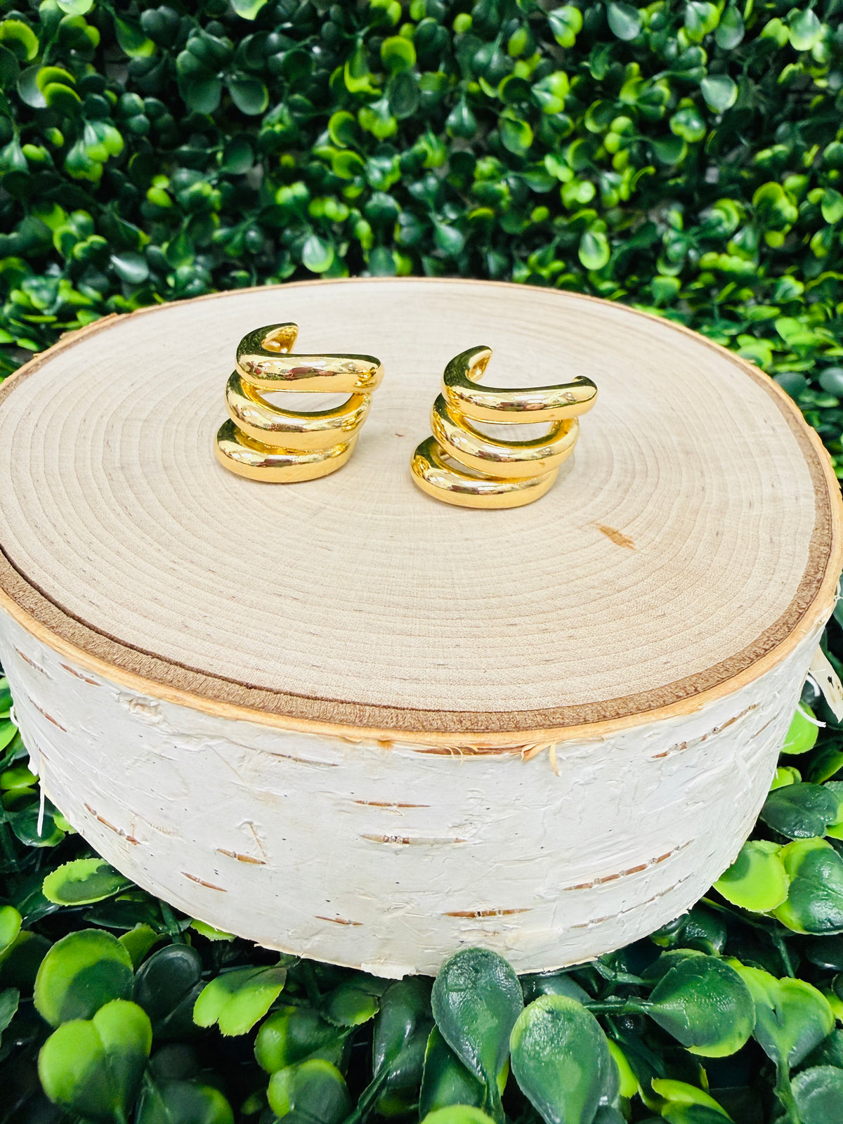 Stacked Shine Hoop Earring