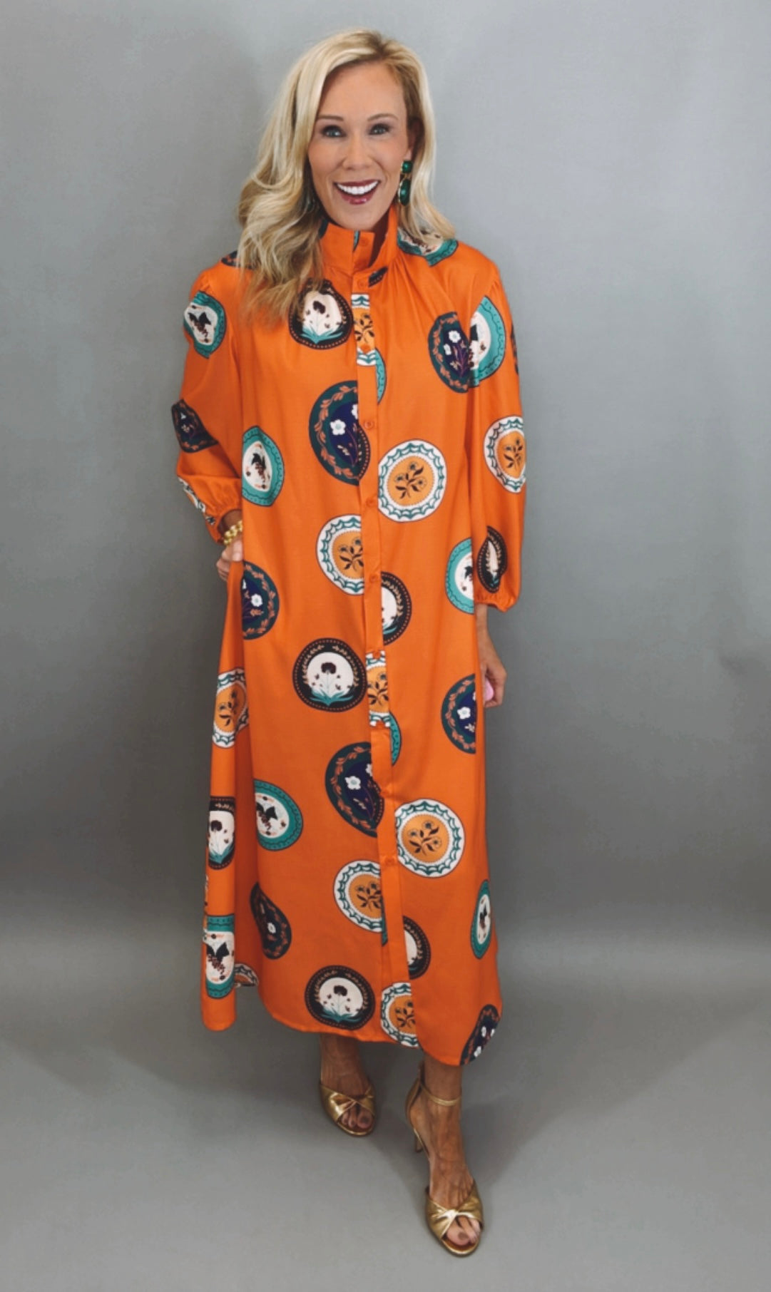 Autumn Medallion Midi Dress