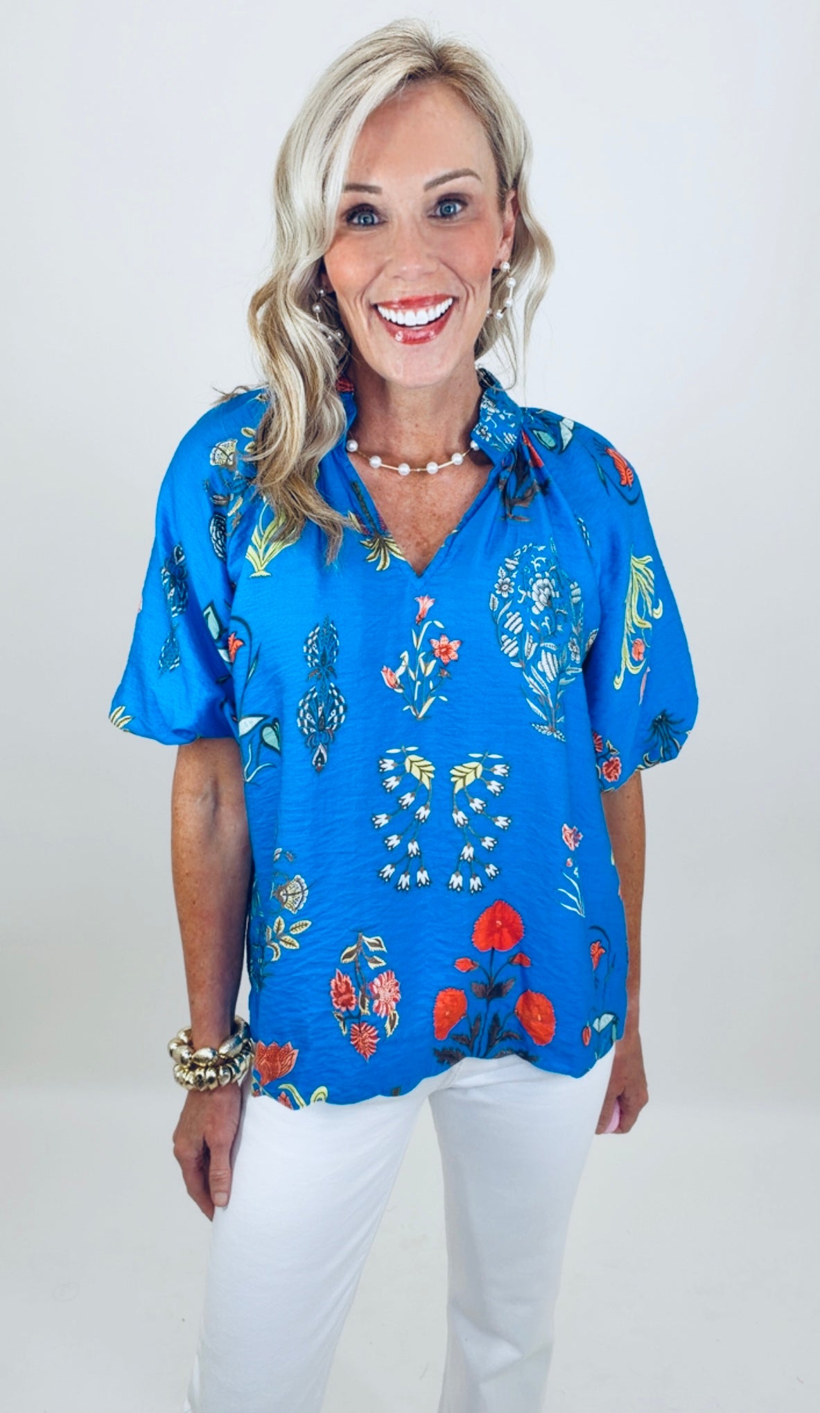 Island Bloom Top (blue)