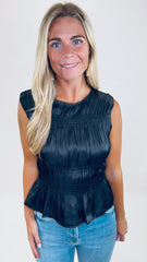 Satin Soirée Top (black)