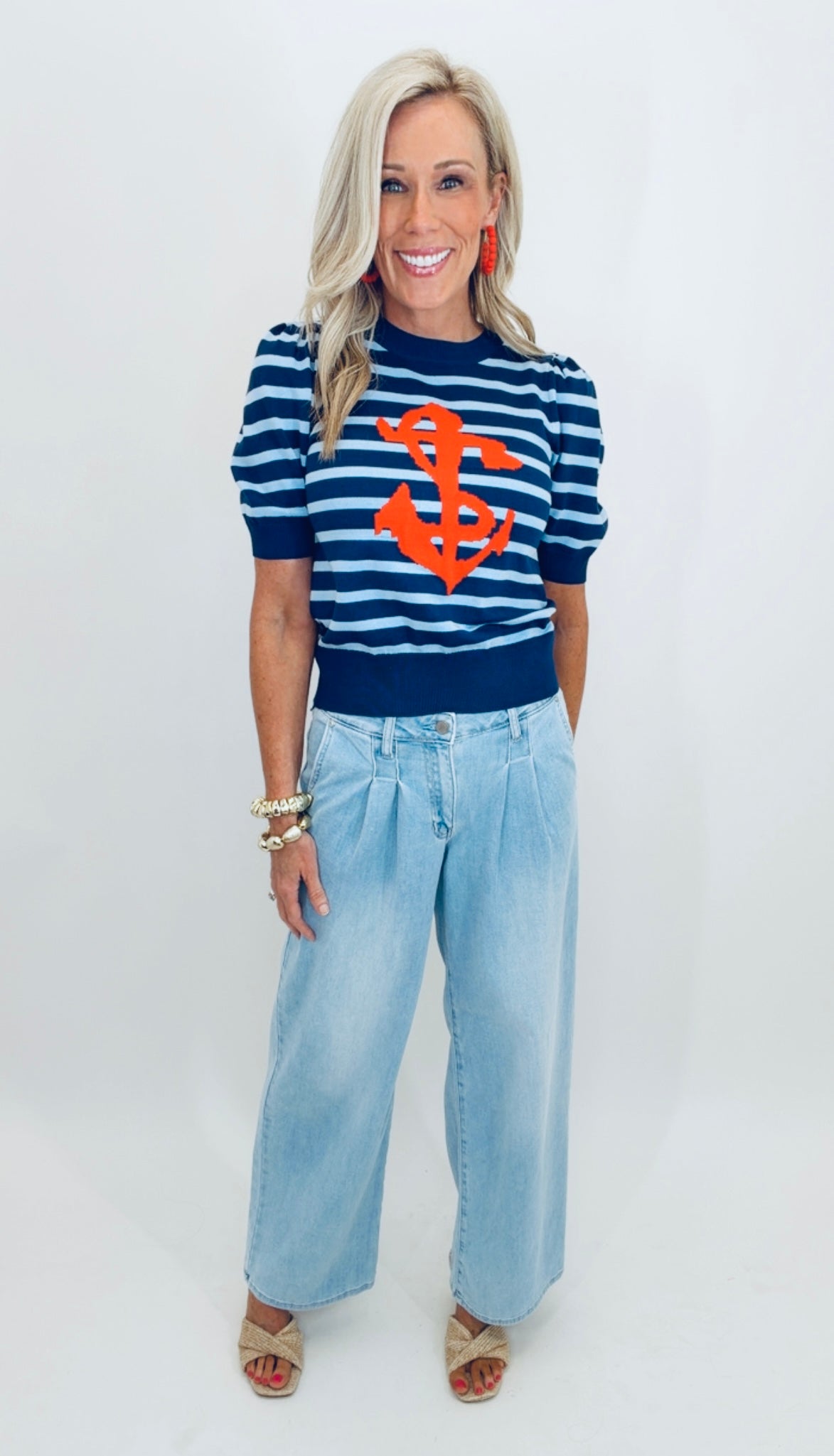 Lightweight Pleated Denim