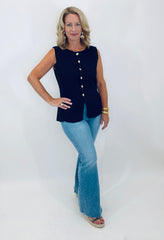 Uptown Button Vest (black)