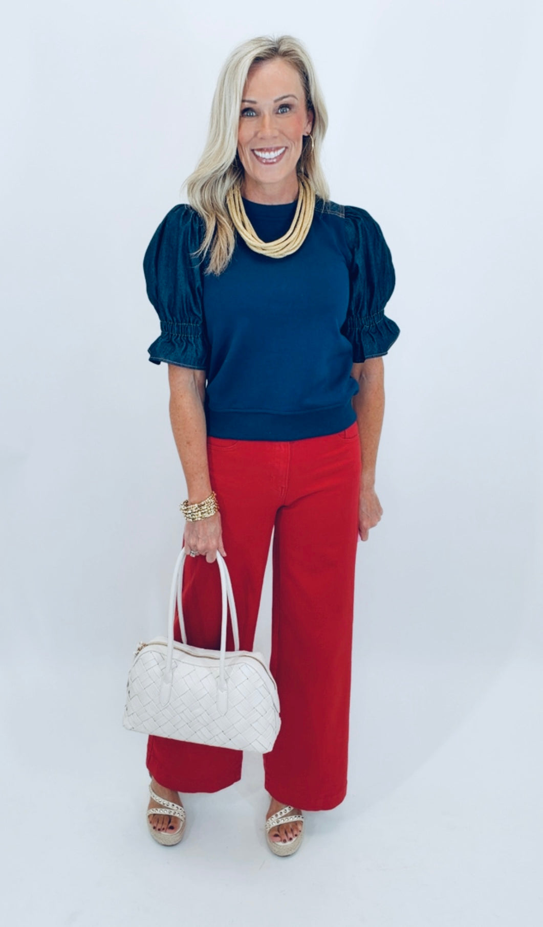 Clean Hem Wide Leg Jean (red)