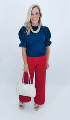 Clean Hem Wide Leg Jean (red)