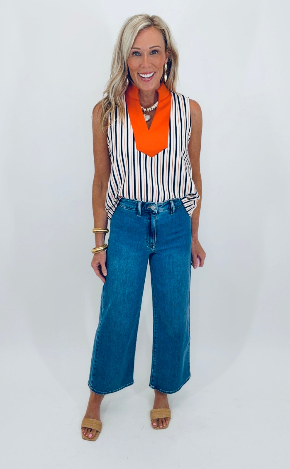 Downtown Stripe Top (orange)