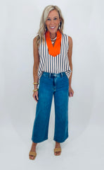 Downtown Stripe Top (orange)