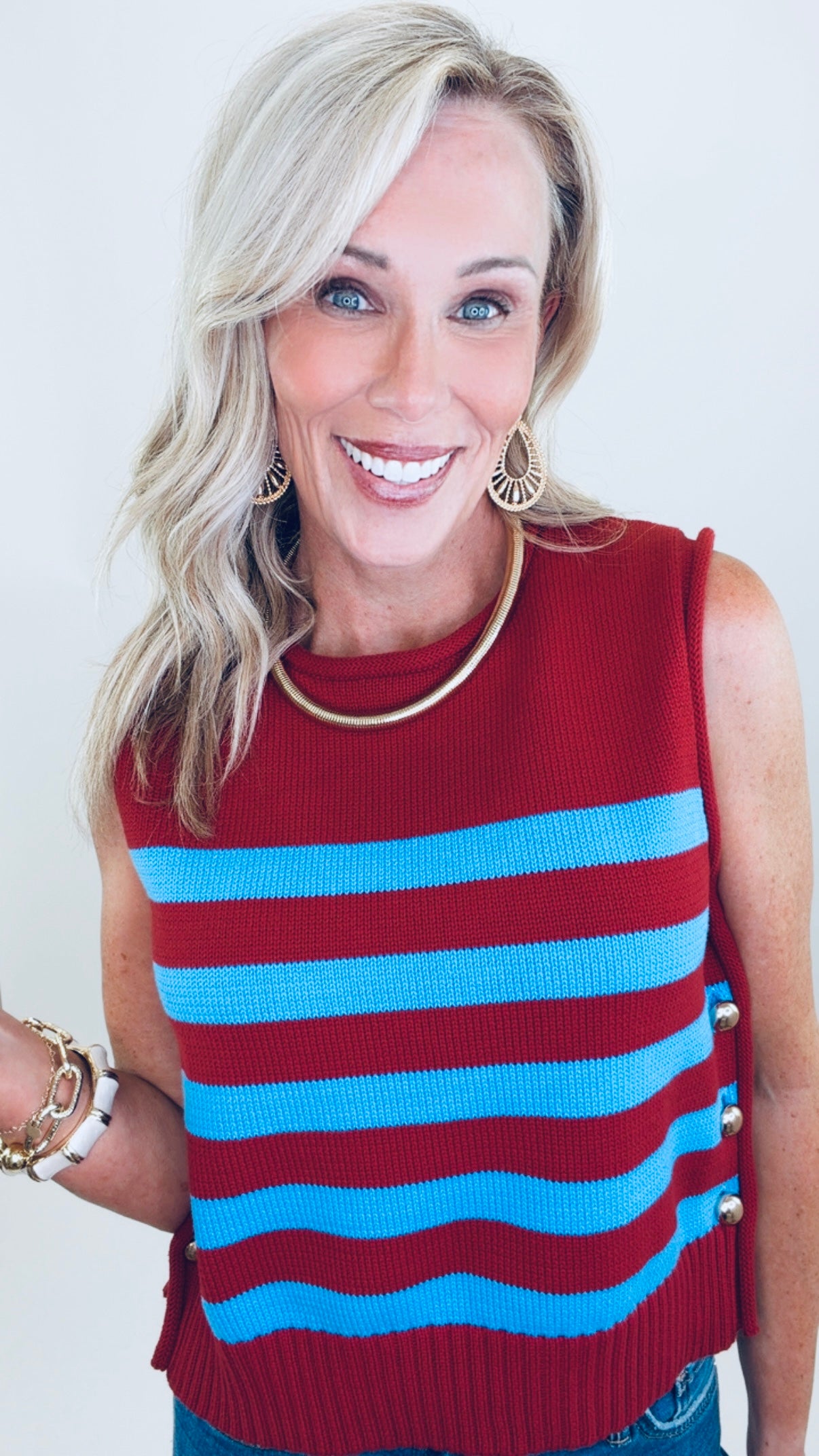 Stripe Hype Top (burgundy)