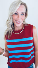 Stripe Hype Top (burgundy)