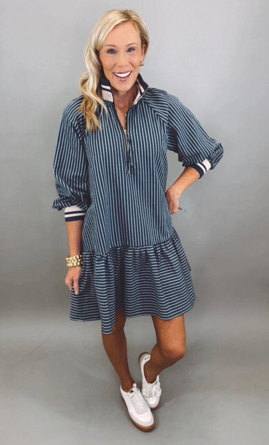 Zip Code Dress (navy)