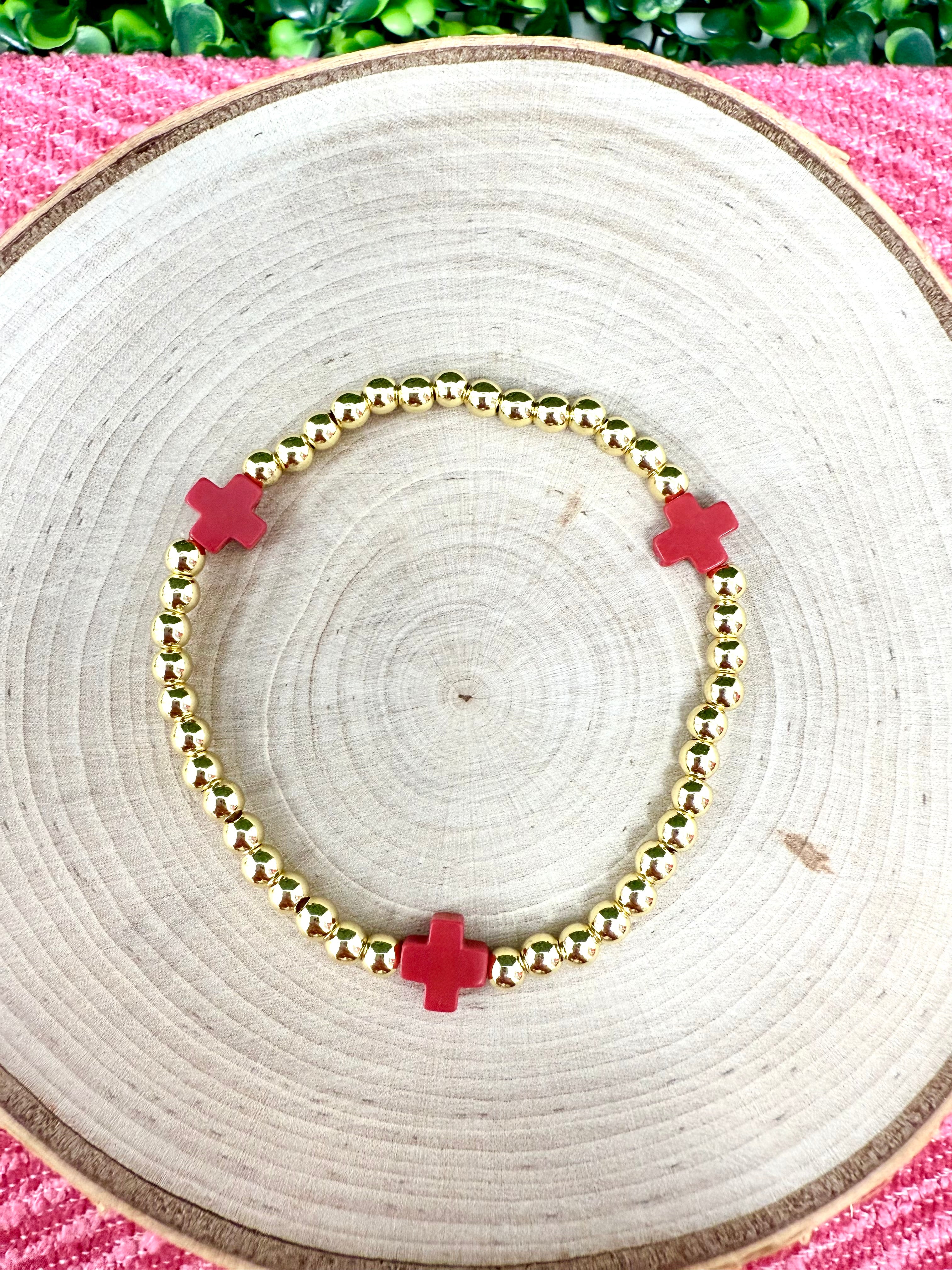 Color Cross Bracelet (Gold Dipped)