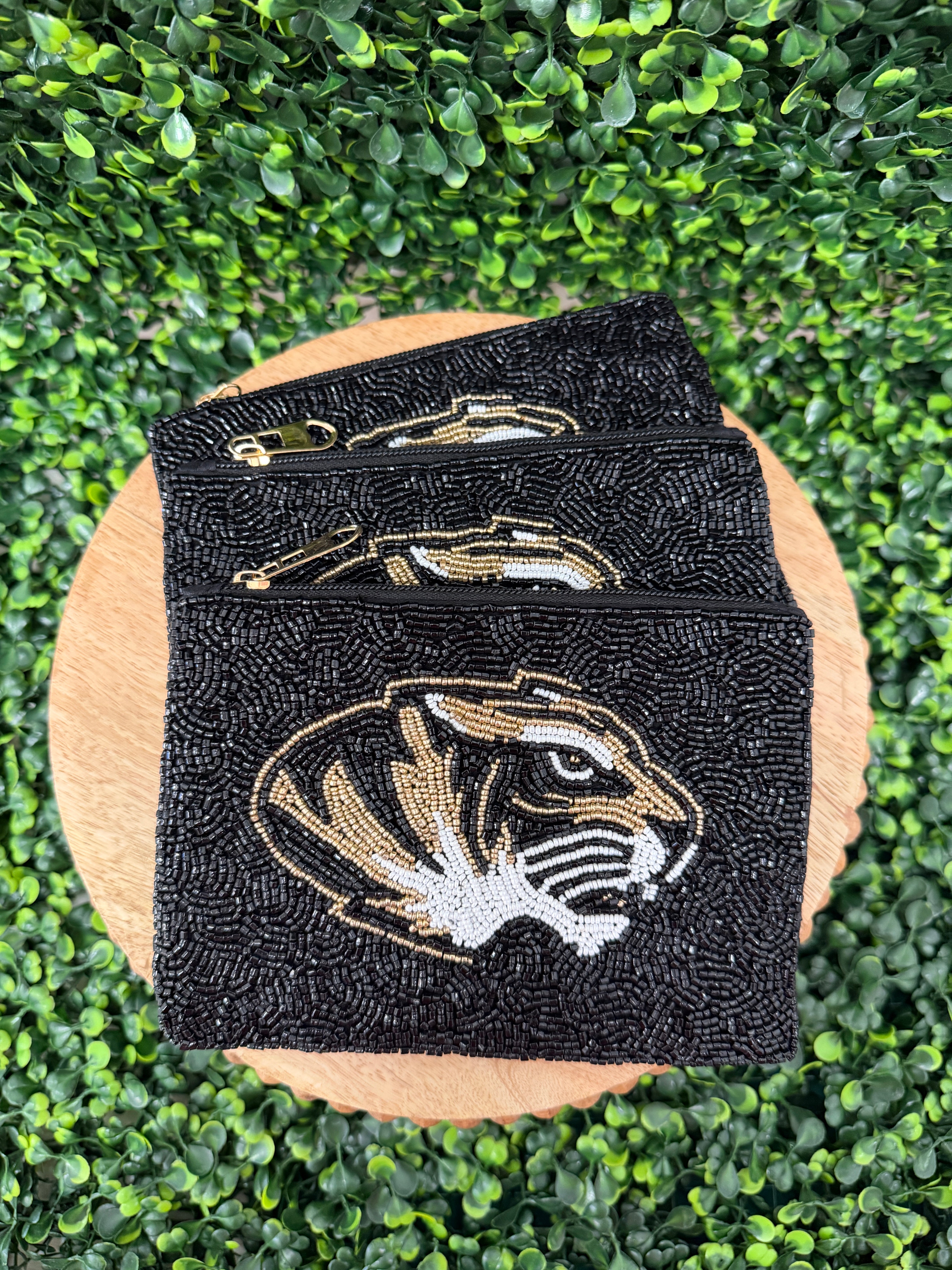 Mizzou Tiger Beaded Pouch