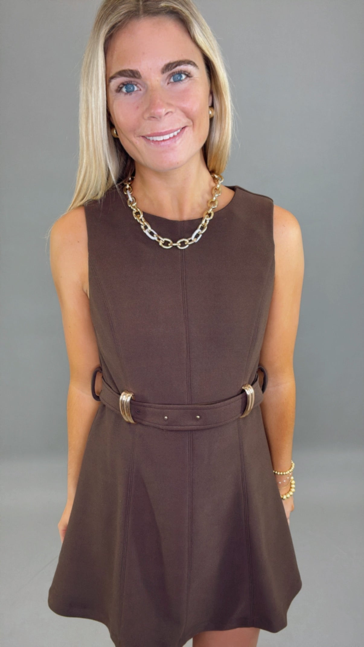 Poised Intent Dress (brown)