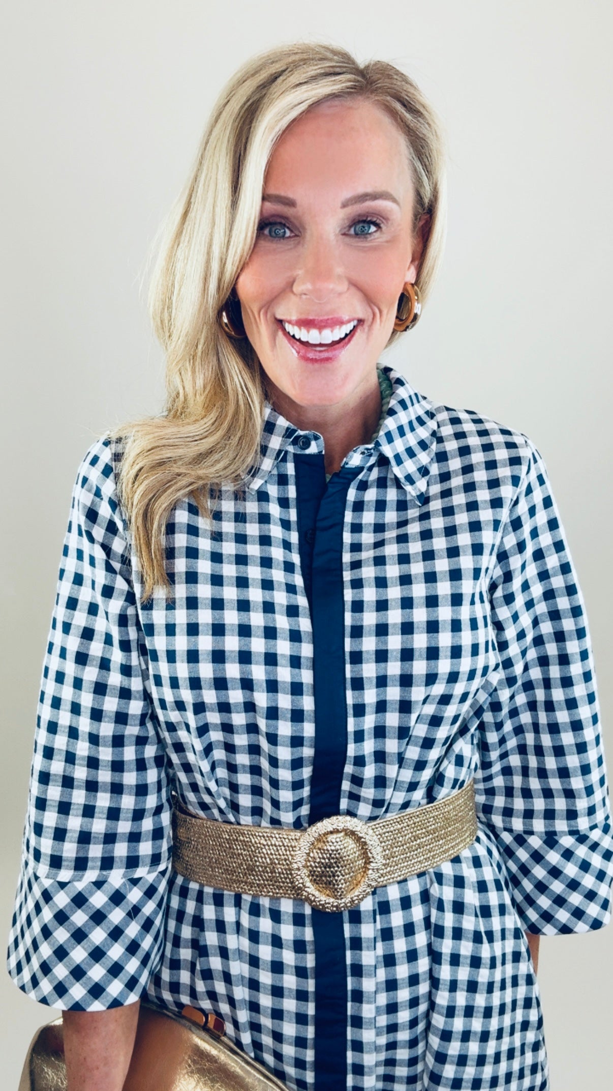 Checked & Collected Dress (navy)