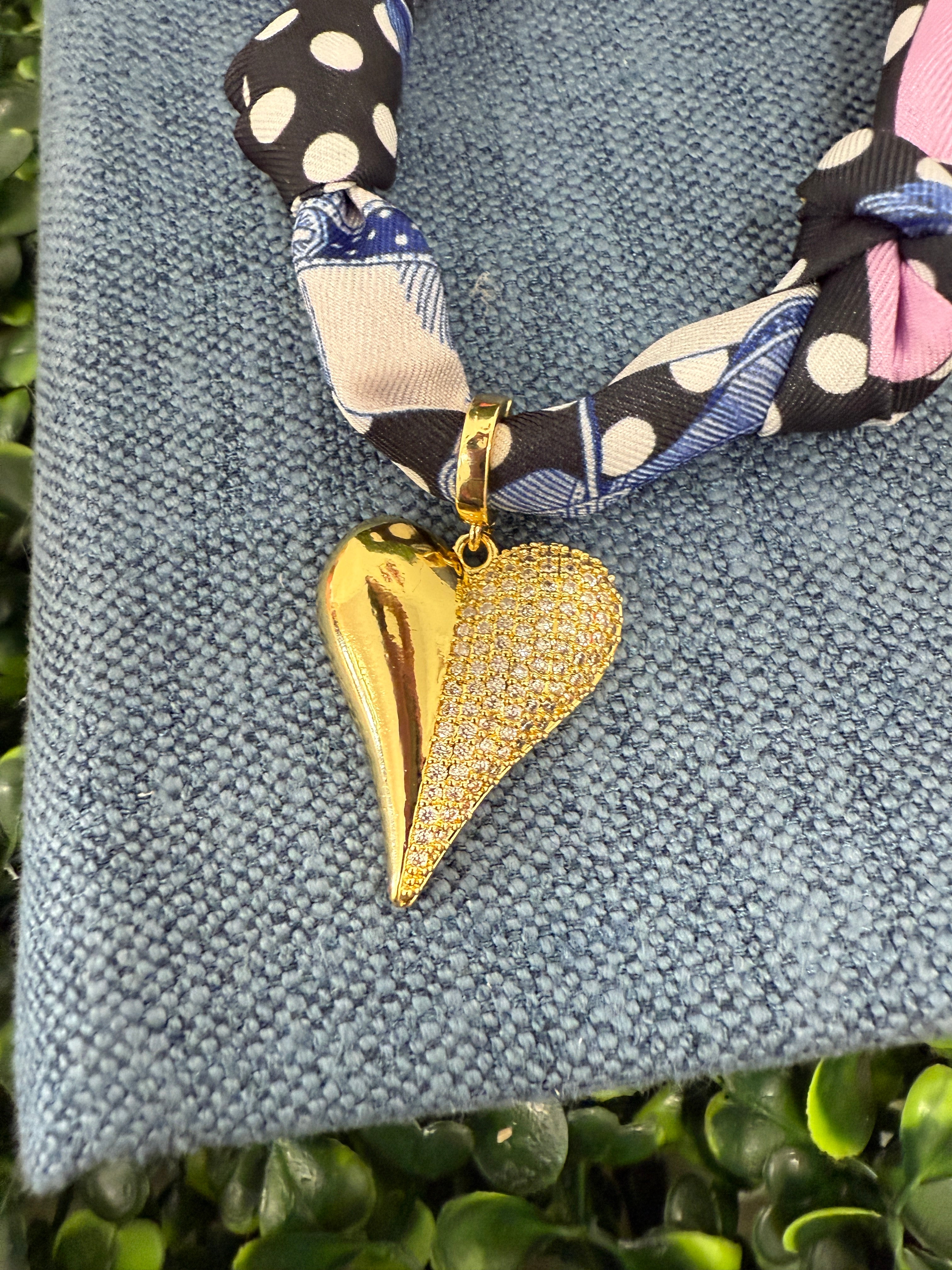 Golden Spade Scarf Necklace