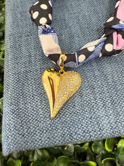 Golden Spade Scarf Necklace