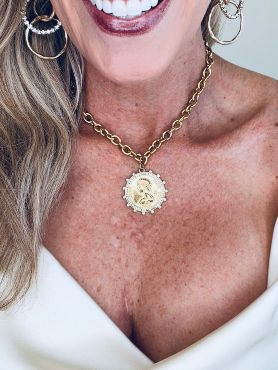 Crown Medallion Necklace
