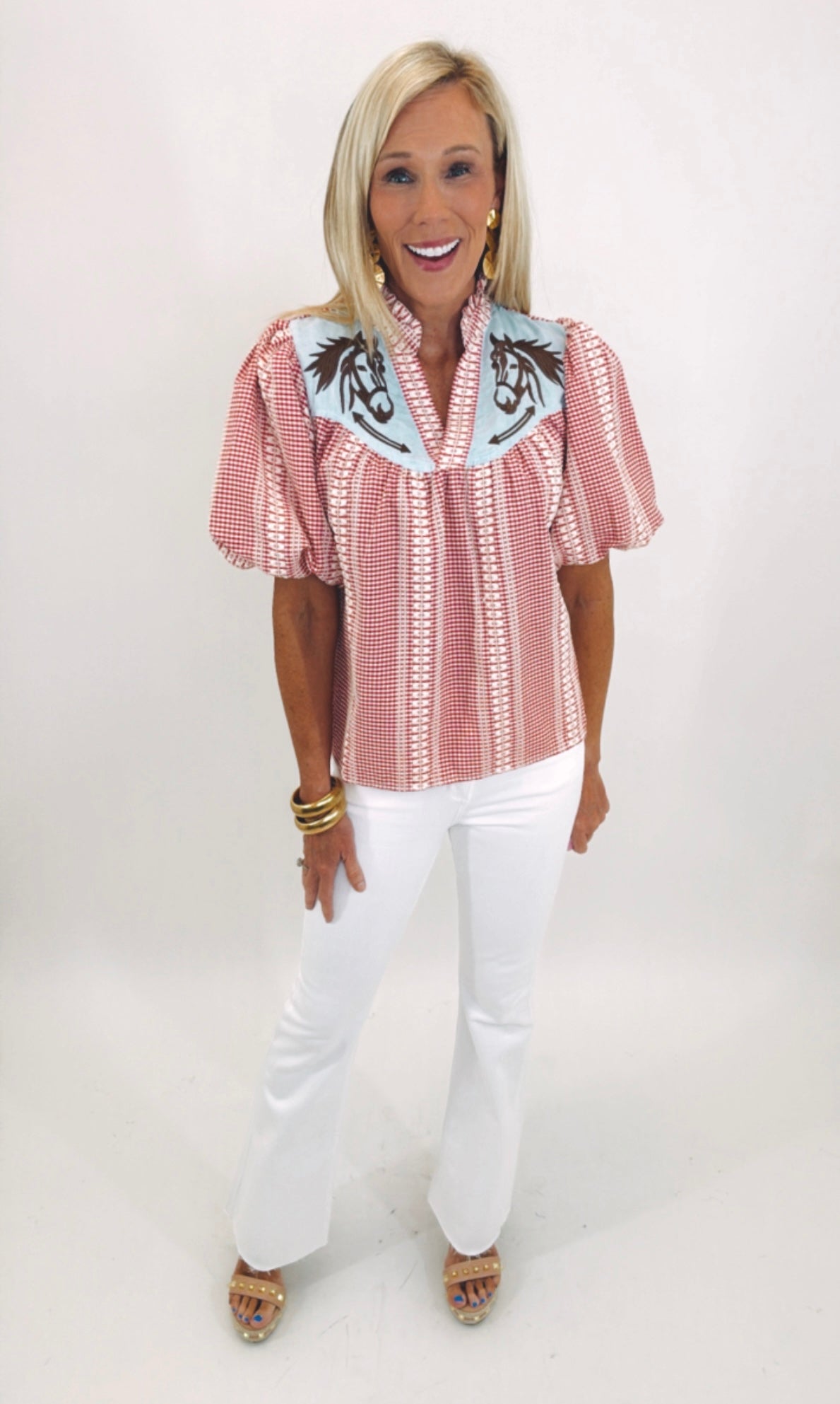 Giddy Up Gingham Top